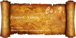 Cserni Vince névjegykártya