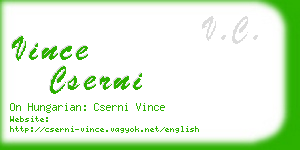 vince cserni business card